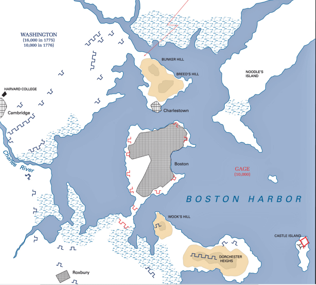 Boston skyline and the USS Constitution