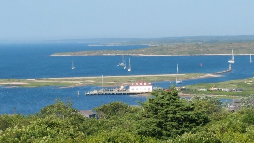 Cuttyhunk hill looking up Buzzard Bay